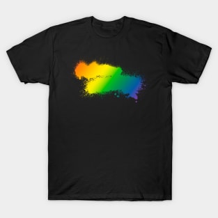 Rainbow Paint Smudge Minimalism T-Shirt